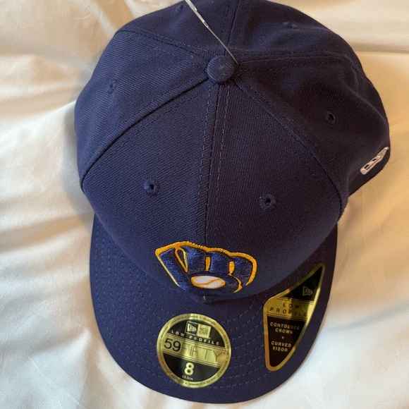 Milwaukee Brewers New Era 59 Fifty Contoured Crown Curved Visor Hat NWT - Picture 4 of 12